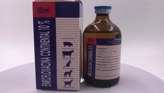 Médecine vétérinaire d'injection d'enrofloxacine à usage animal 100 ml de bonne qualité